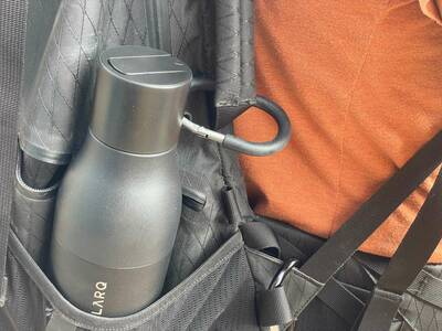 larq bottle filtered comes with a useful carabiner
